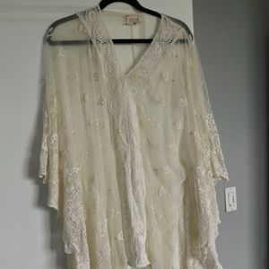 Free People sheer peasant blouse